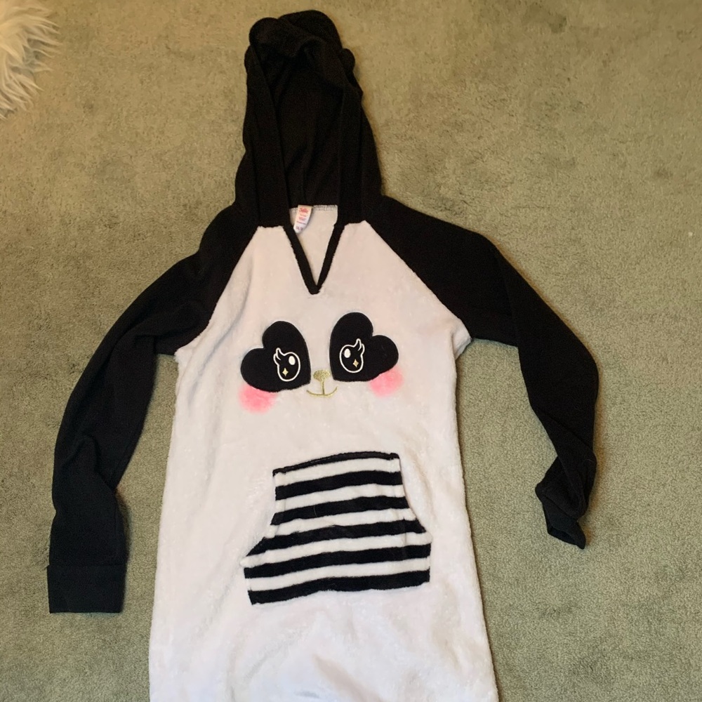 Cute little girls panda pajama dress